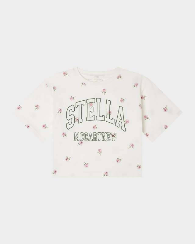 Girl's Ditsy Roses Short-Sleeve T-Shirt, Size 4-8